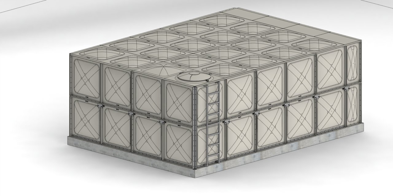 44 TON GRP SU DEPOSU (En=4500mm x Boy=5000mm x Yükseklik= 2000mm)