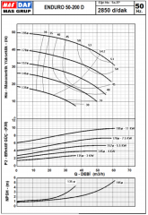 Enduro D 50-200 Çift Kanatlı Kapalı Çarklı 4 kW (4k Geniş) Partikül Çapı:10 mm (2'') 3000 d/dak