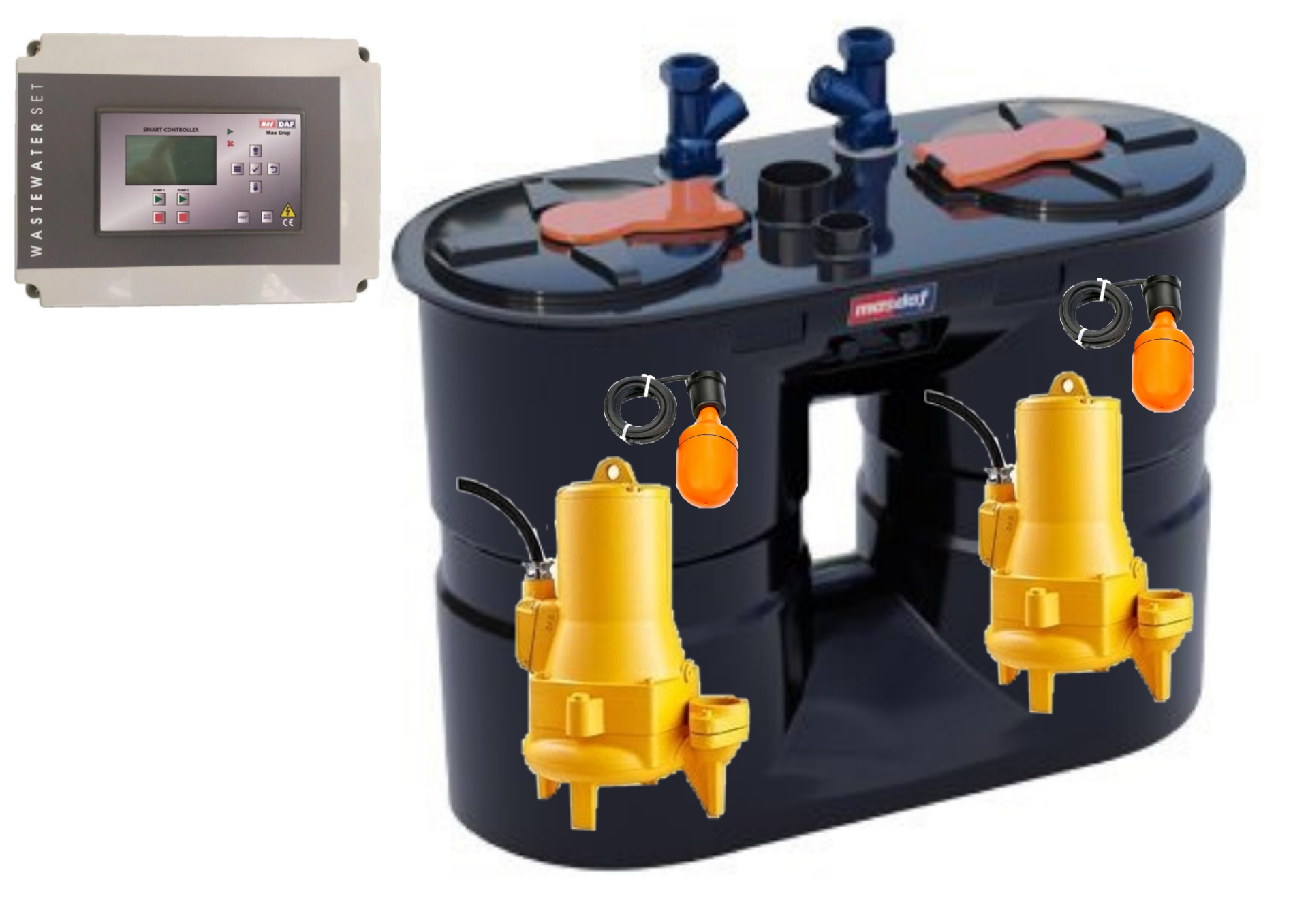 BLACBOX 1000 LT+ Enduro PB 50-200 5,5 kW (2'') + İKİLİ ELEKTRİK PANOSU+ FLATÖR+TOPLU ÇEKVALF