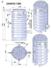SANIFOS 1300 ÇİFT POMPA BIÇAKLI VORTEX (Açık Fanlı) MONOFAZE FOSEPTİK ATIK SU TAHLİYE CİHAZI